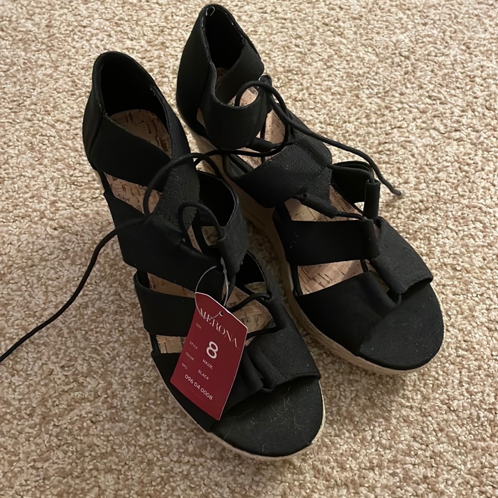 Merona Black Wedges